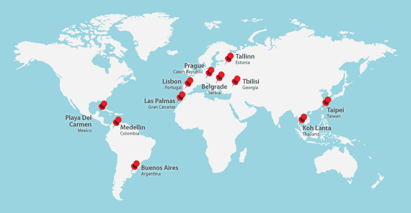 11 Best Locations to Be a Digital Nomad in 2024Fonte: https://www.websiteplanet.com/blog/best-locations-digital-nomad/