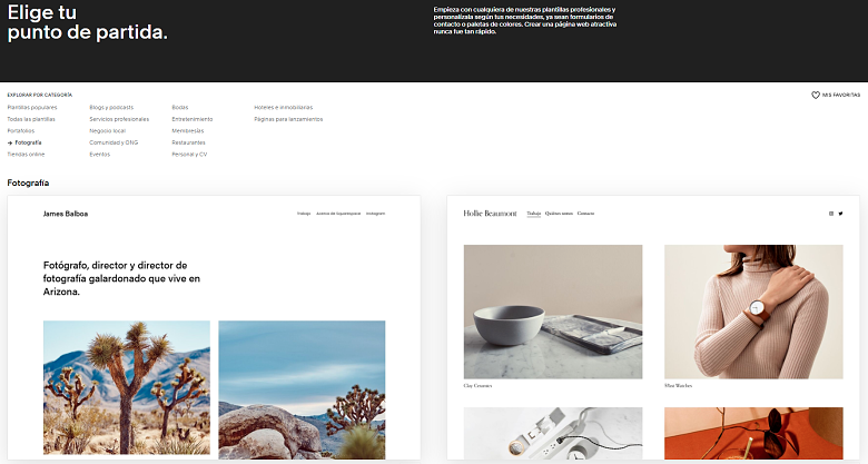 Squarespace photography templates