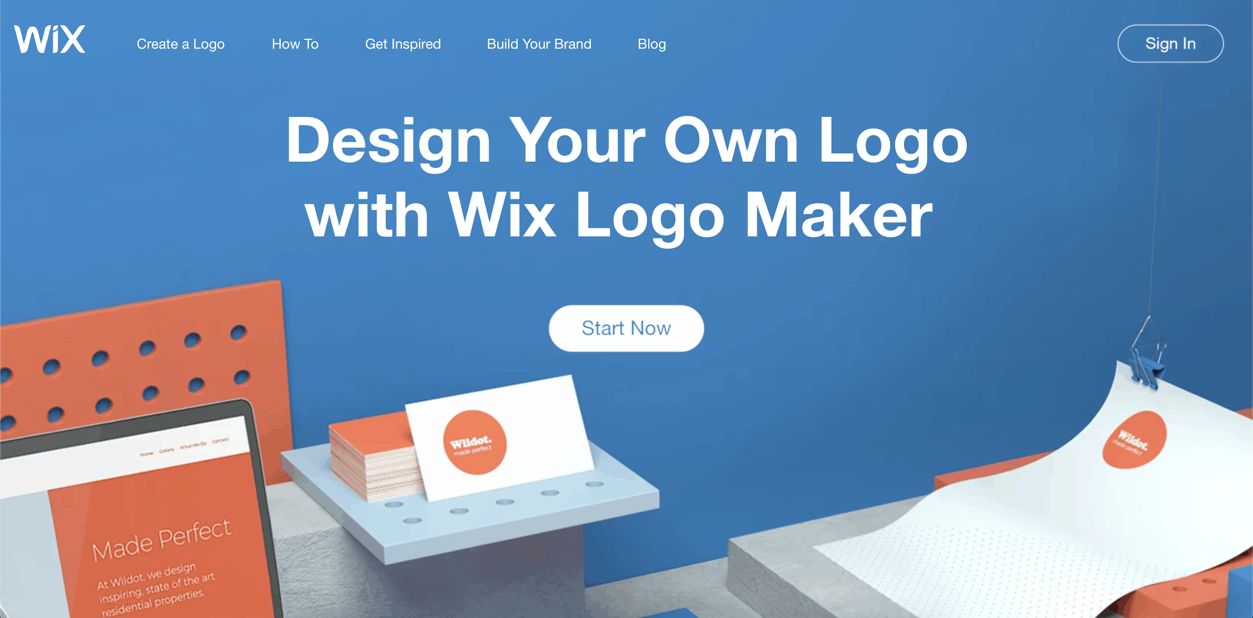 Wix Logo Maker homepage - screenshot