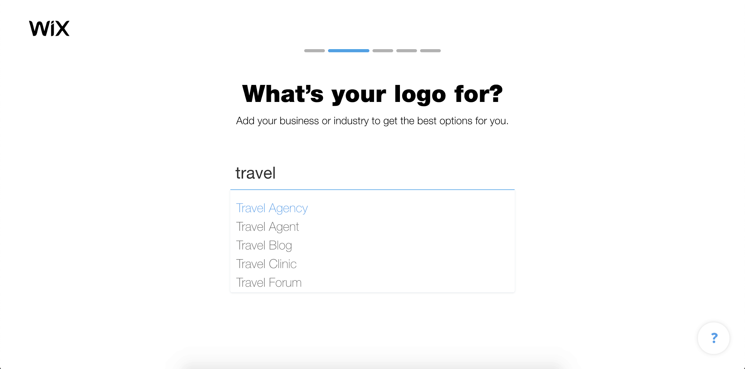 Wix Logo Maker screenshot - What's your logo for?