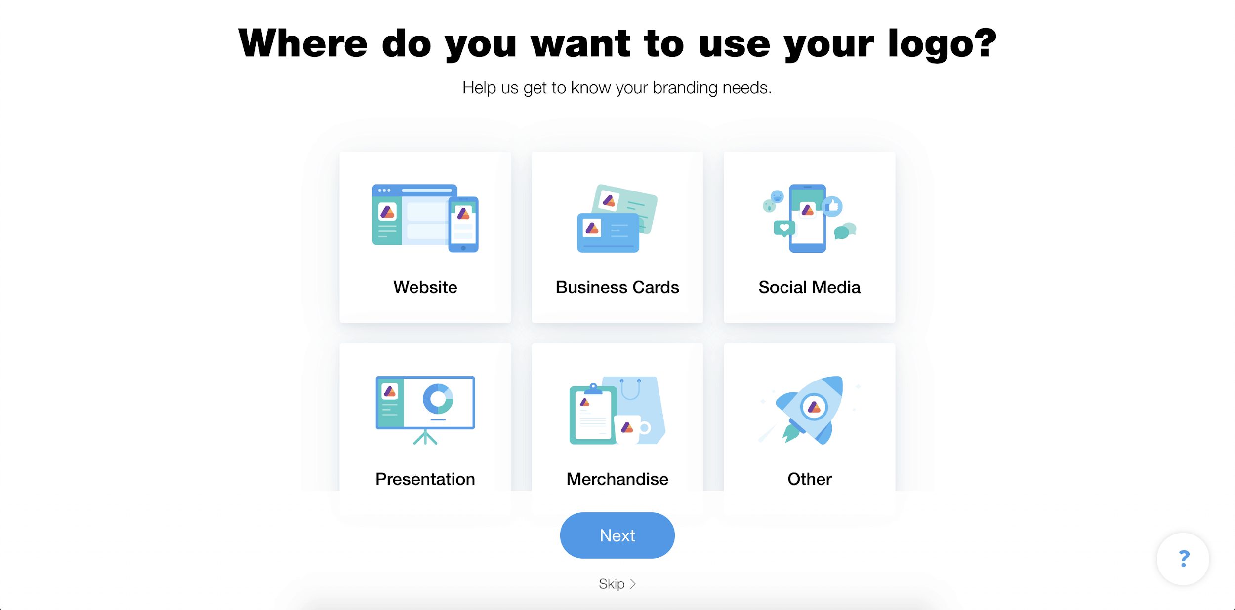 Wix Logo Maker screenshot - Where do you want to use your logos?
