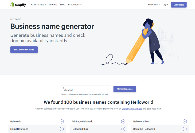 Shopify business name generator. Bluehost email hosting register. Visual content.