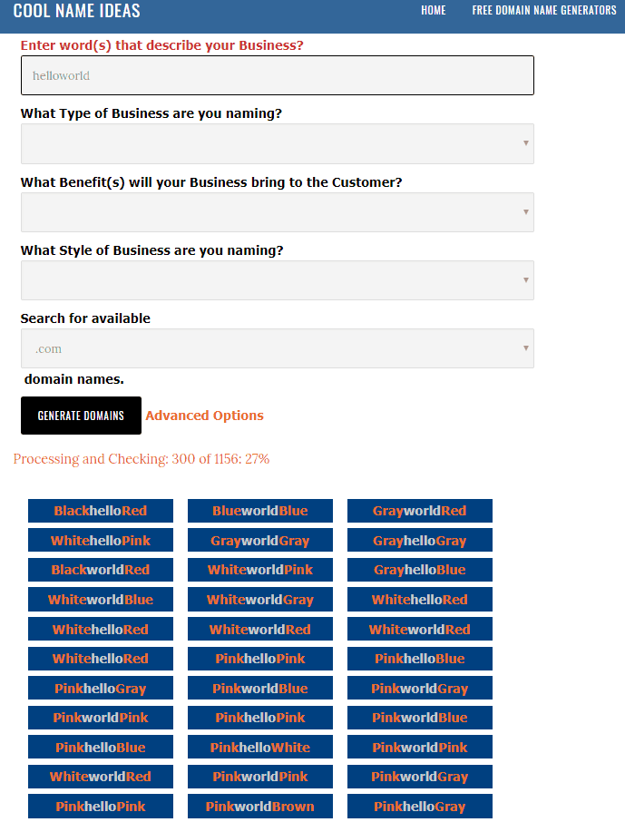 Domain name generator