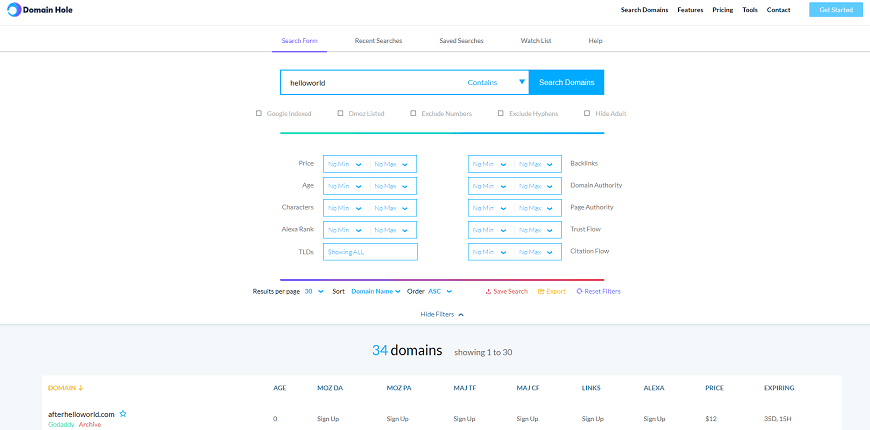 Domain Hole Domain Name Generator