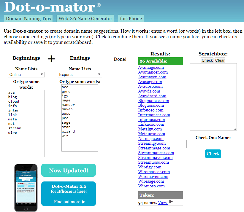 Domain generator