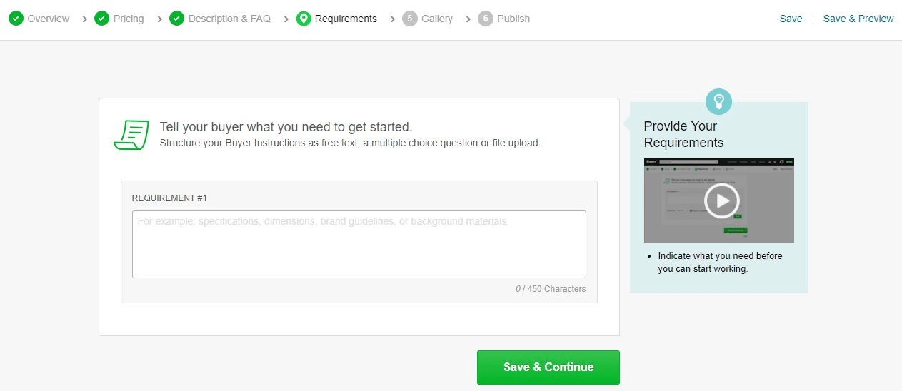 Fiverr Requirements Example Fiverr Requirements Example
