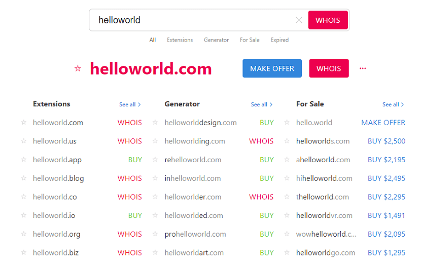 random domain name generator