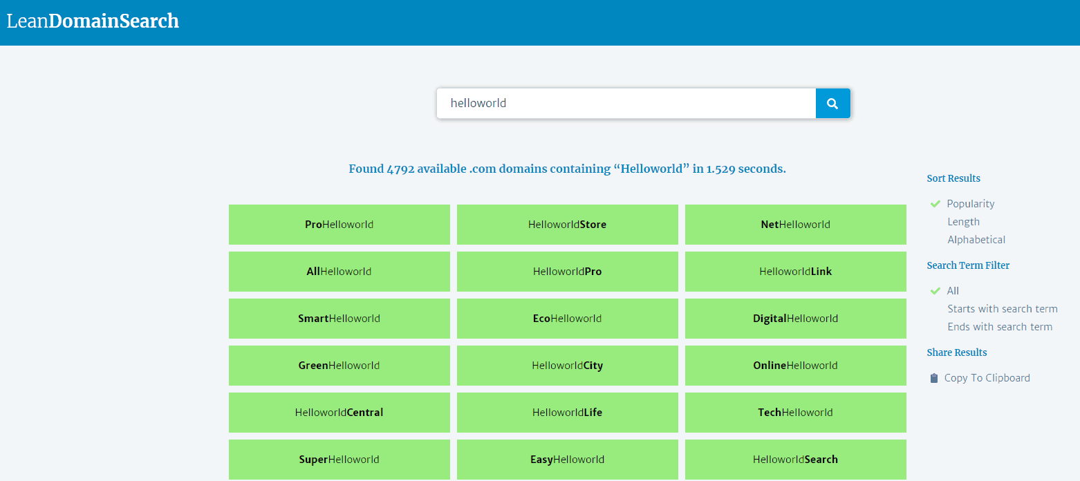 What is the shortest domain name available?