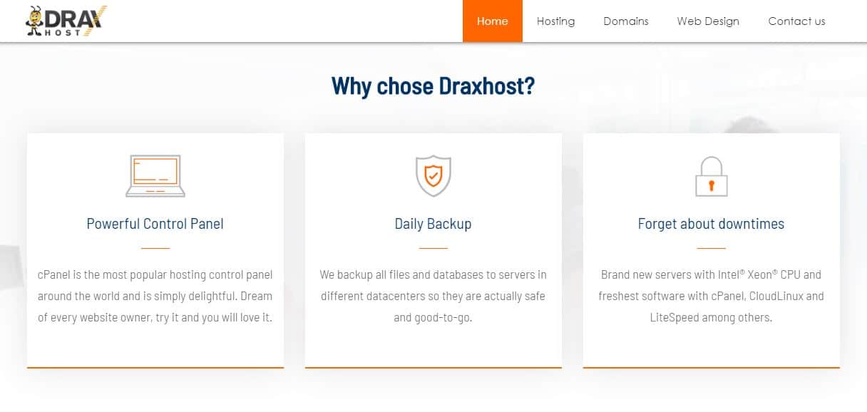 DraxHost website