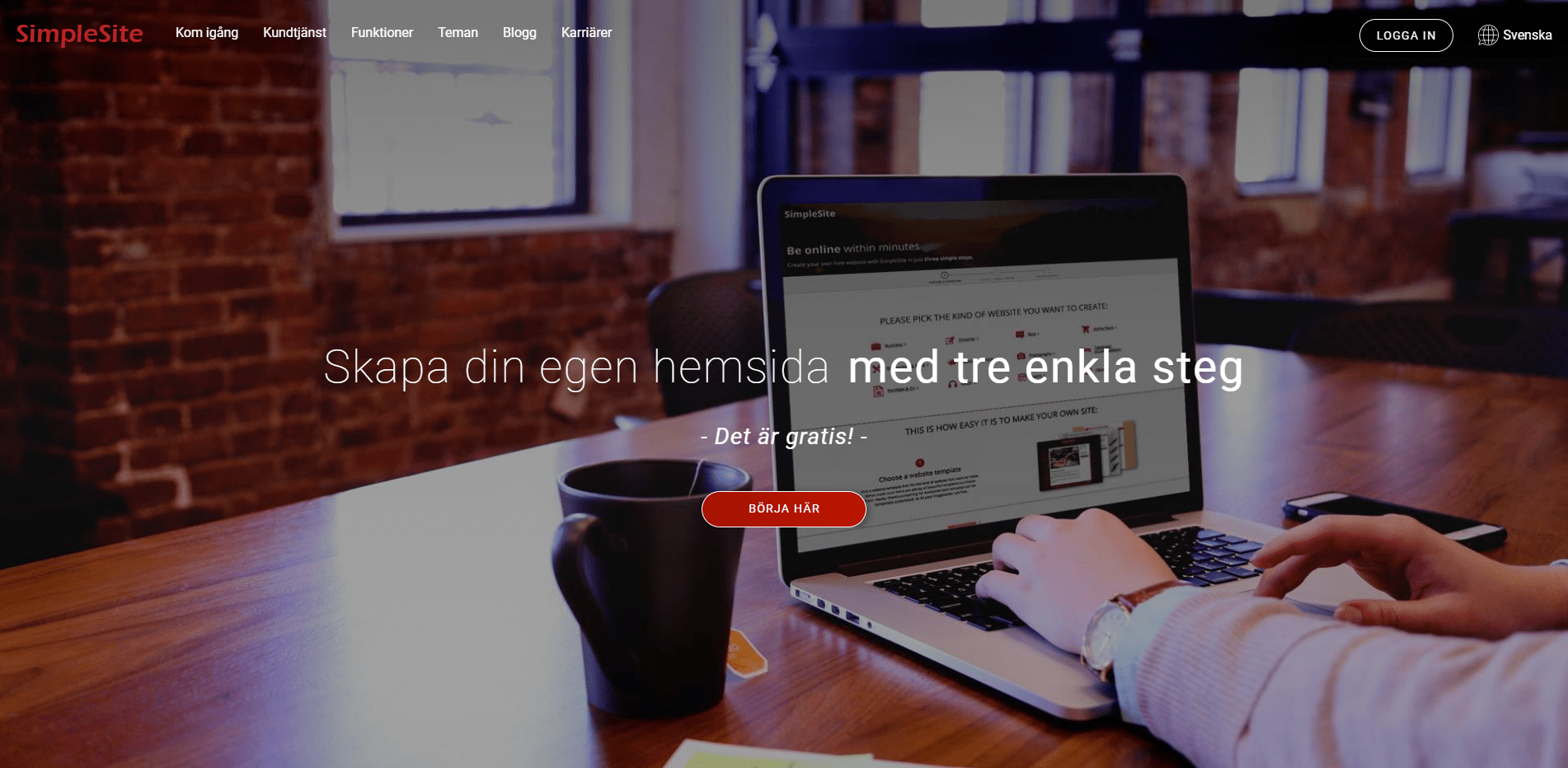 SimpleSite homepage
