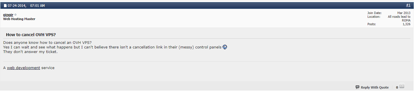 OVH cancelation forum