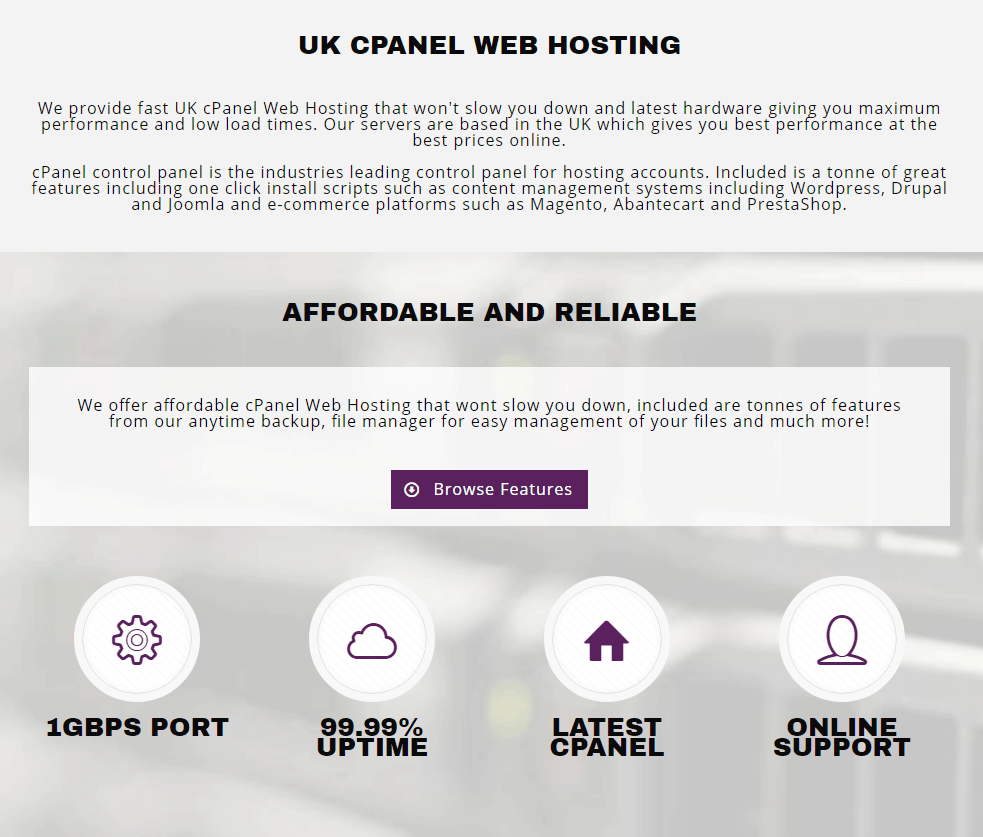 UK cPanel Web Hosting