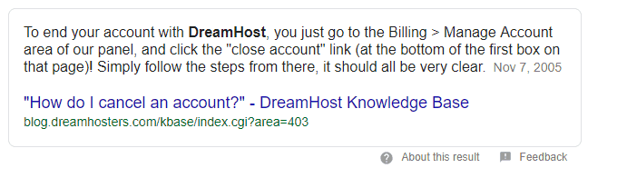 cancel dreamhost