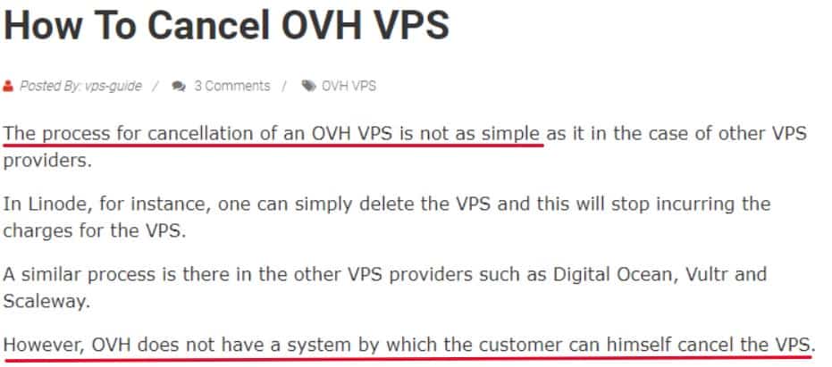 how to cancel OVH