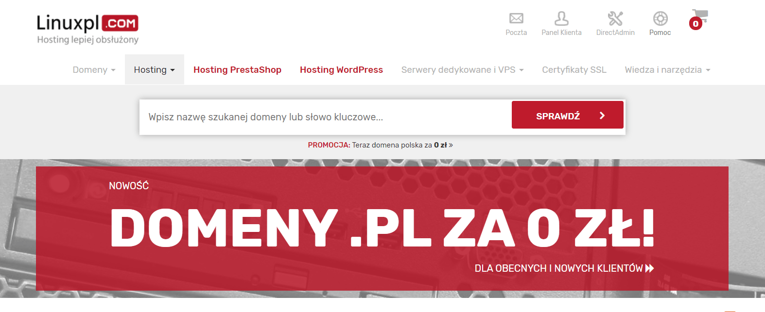 zrzut ekranu strony głównej linuxpl.com