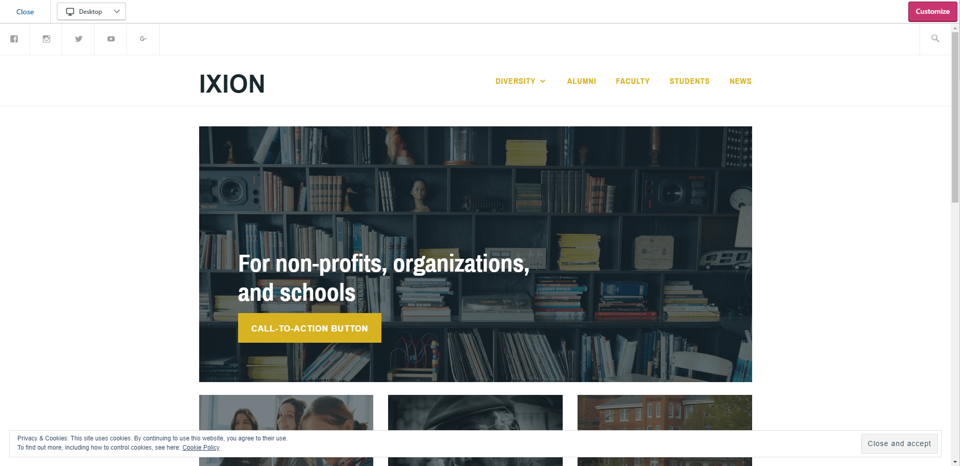 WordPress IXION Nonprofits Template