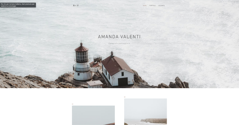 Wix's photography template