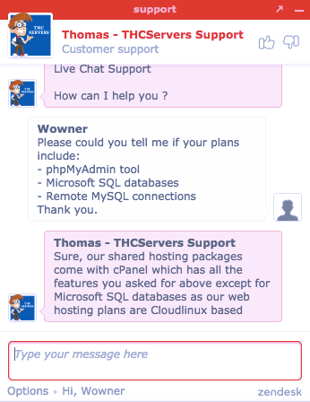 thcserver support