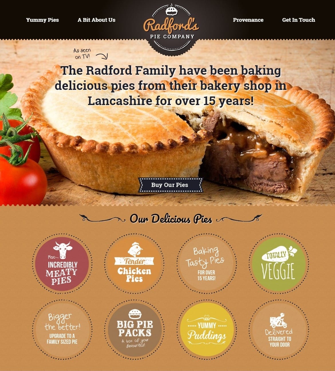 The Radford’s Pie Company Bakery Website