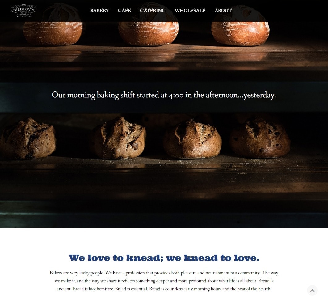 Niedlov’s Breadworks Bakery Website