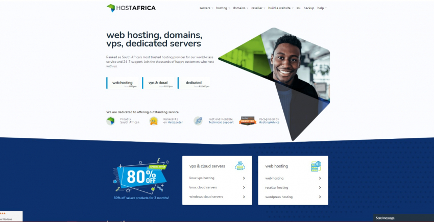 HOSTAFRICA web hosting services