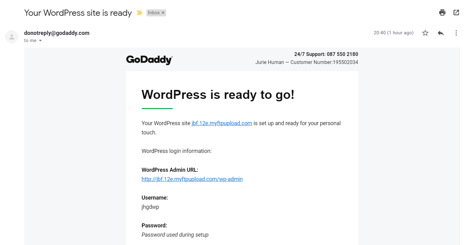 godaddy email access url