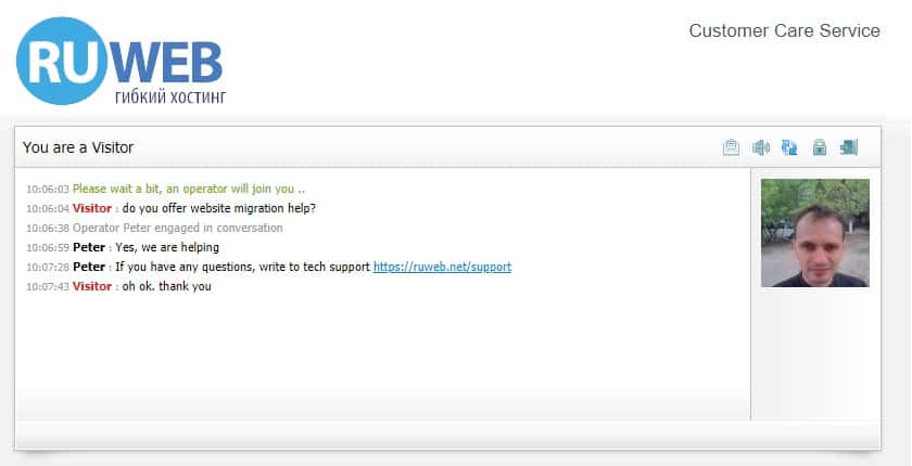 RuWebt online chat support