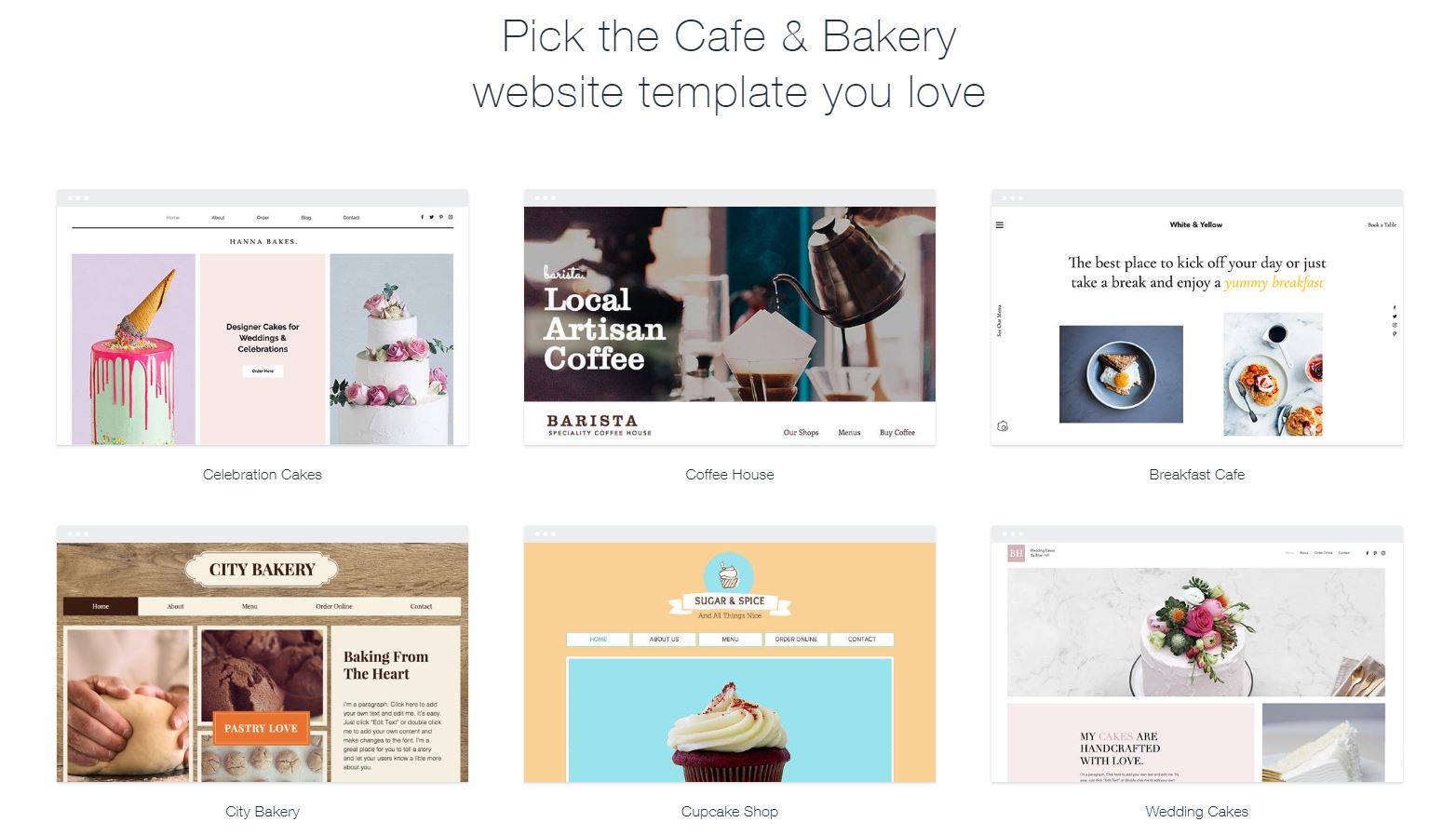 Wix Bakery Website Tenplates