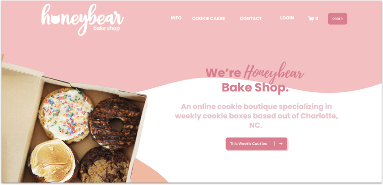 Honeybear Bake Shop Homepage.