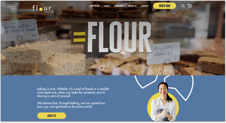 Flour Bakery + Cafe Homepage.