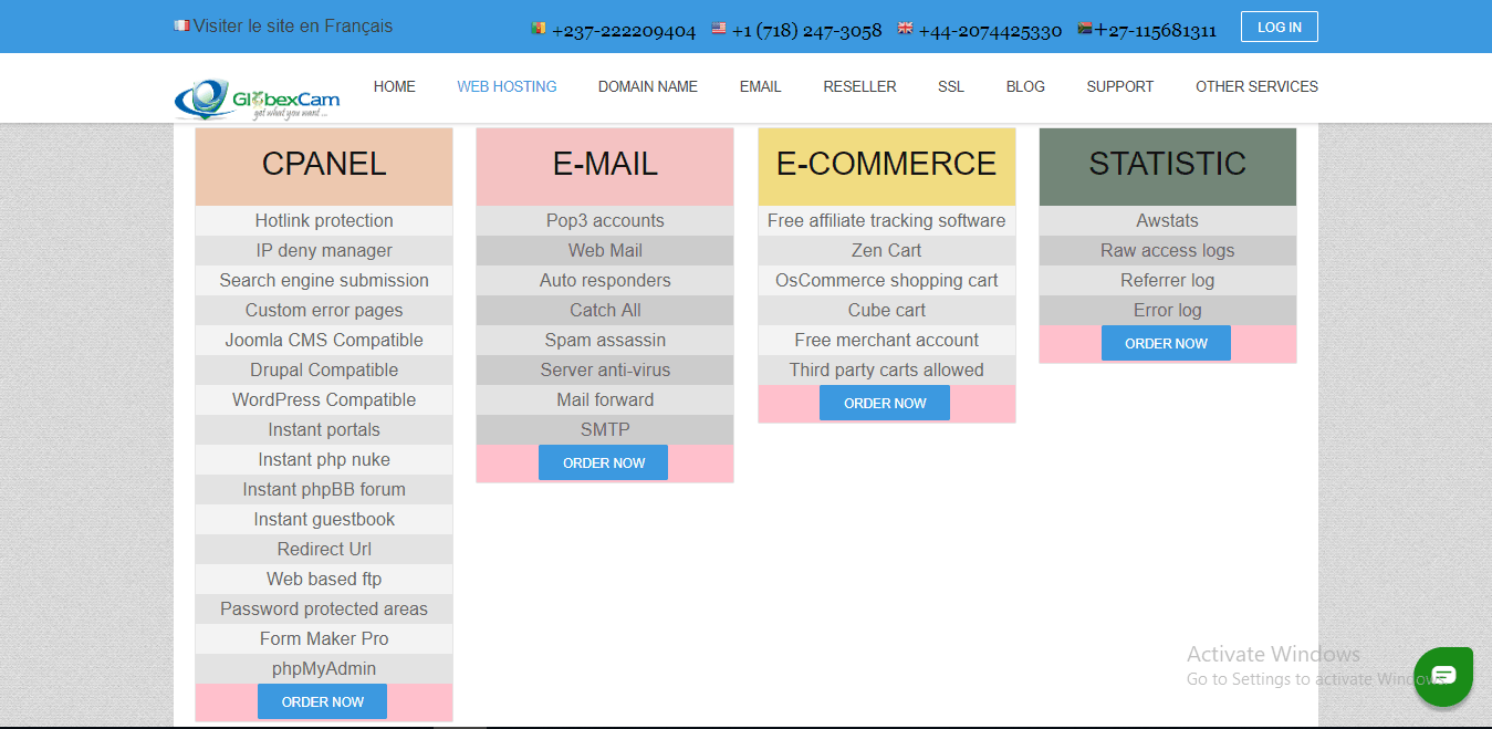 GlobexCamHost features