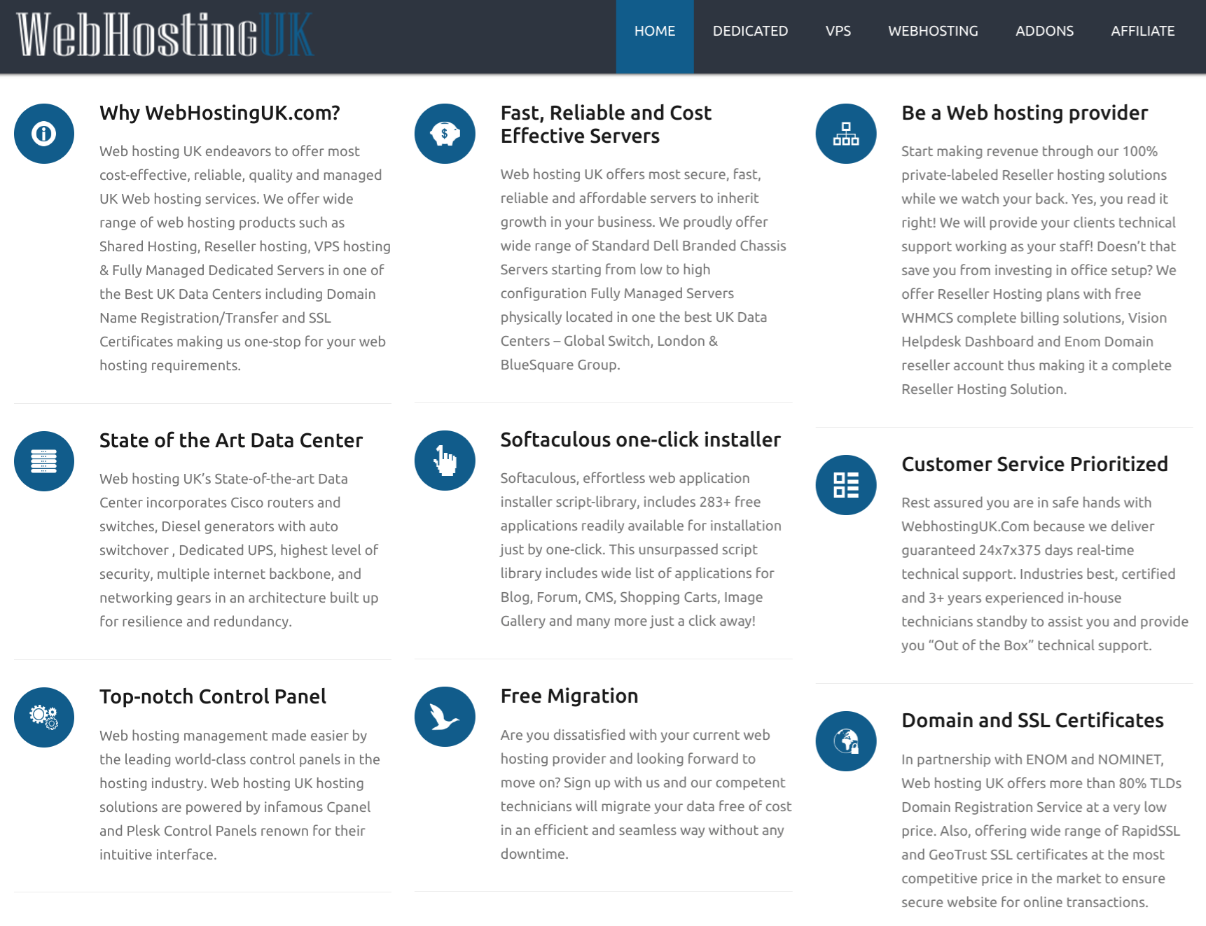 WebHostingUK features