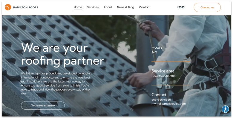 Duda services template