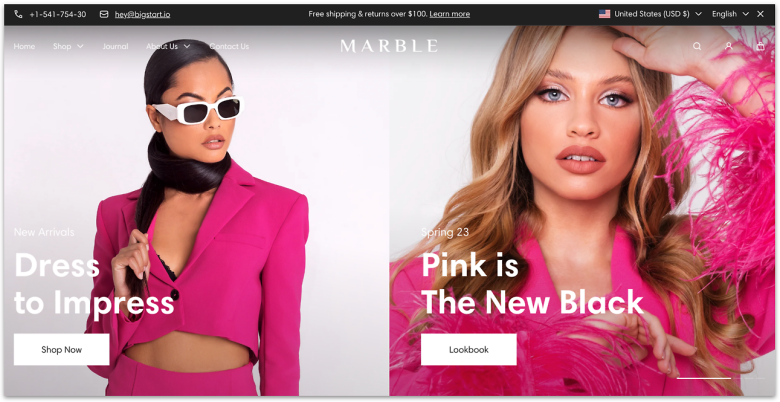 Shopify fashion e-commerce template