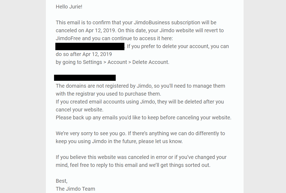 How to Cancel Your Account with Jimdo and Get a Refund-image6