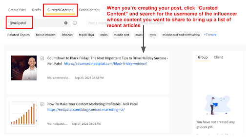 SocialPilot share curated content