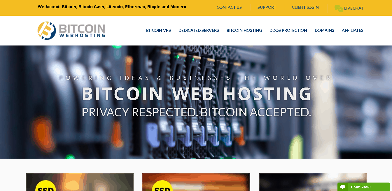 web hosting bitcoin accettata
