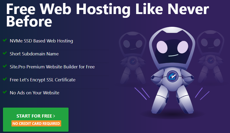 Feature list for GoogieHost free hosting