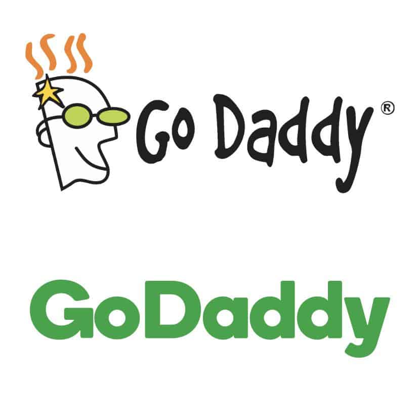 Godaddy's old logo compared with the newest version
