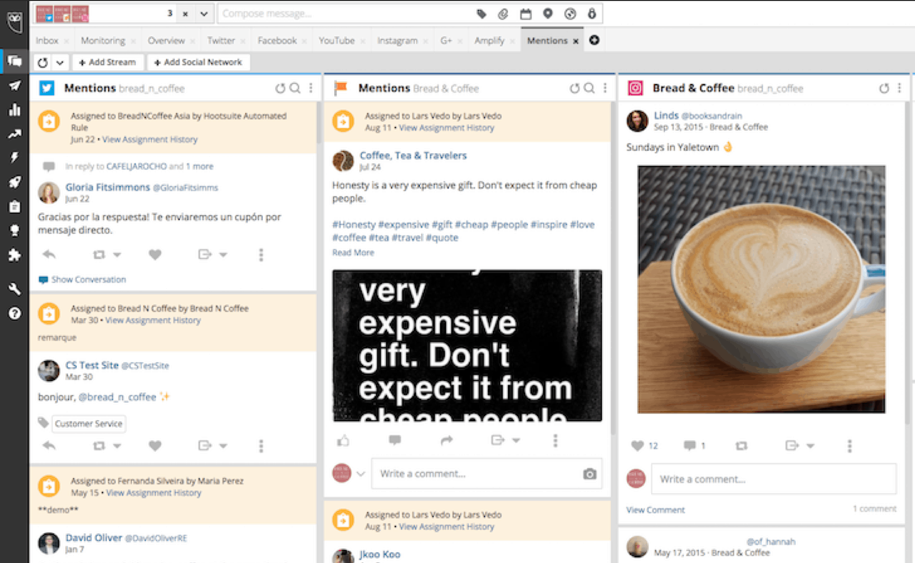 Hootsuite dashboard - Twitter tool