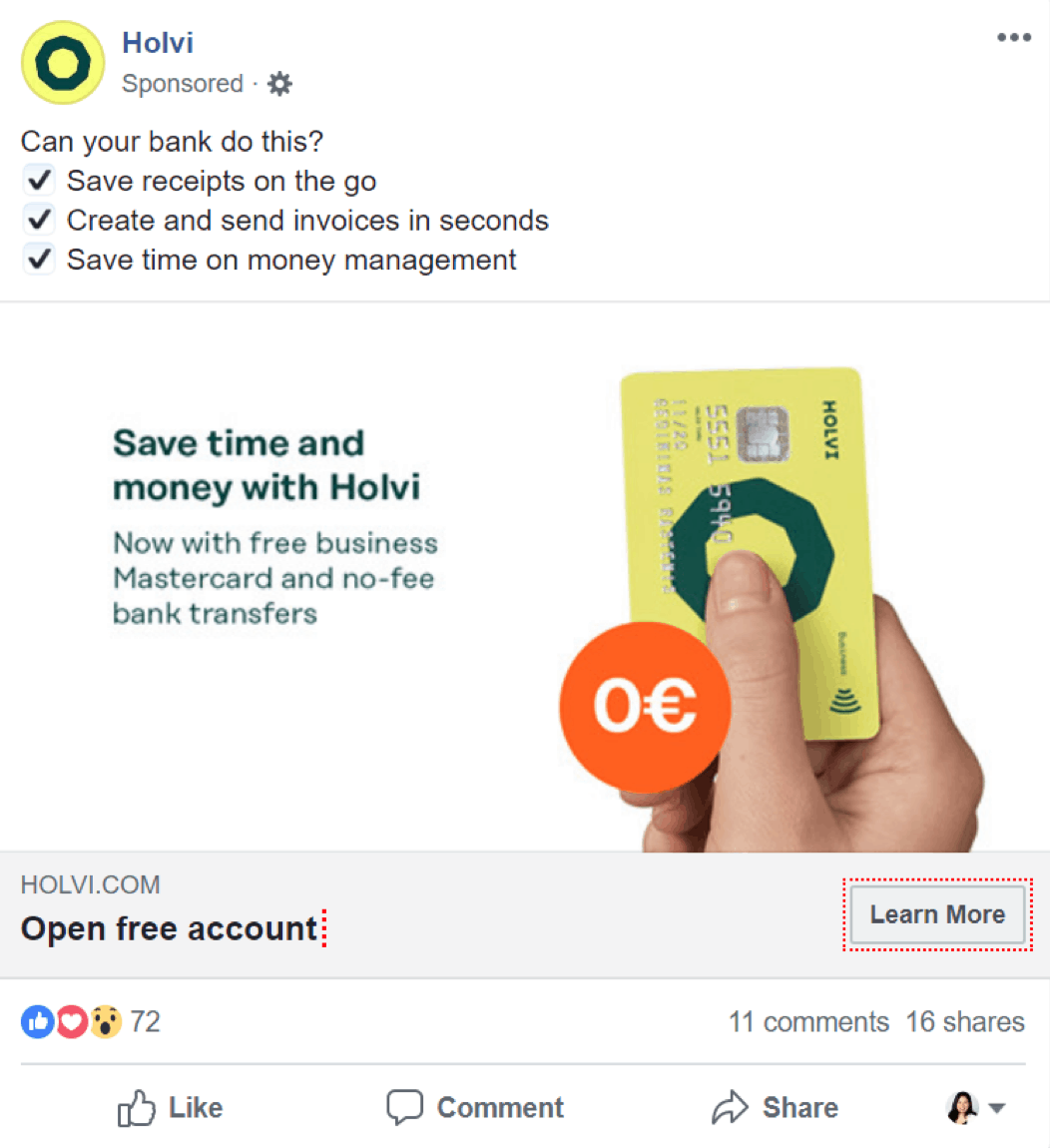 social media ad or post