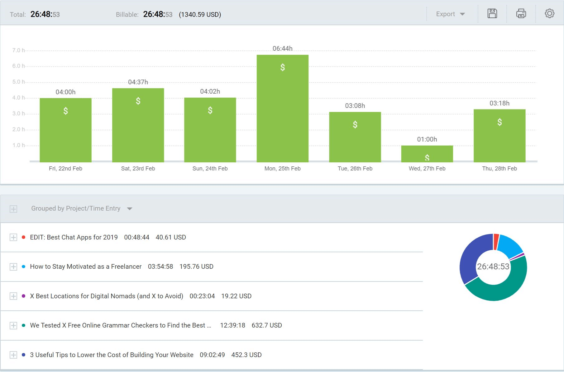 personal timetracker contractors