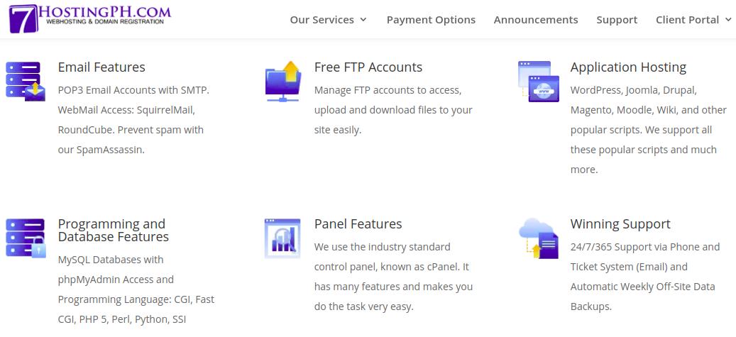 7HostingPH.com features 1