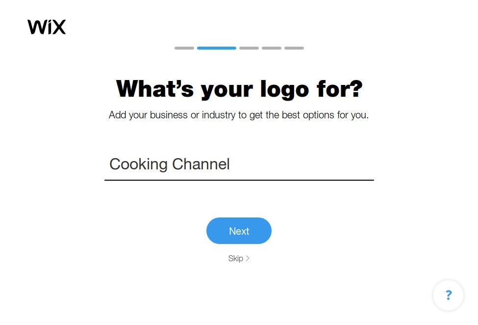 Wix Logo Maker screenshot - What's your logo for?