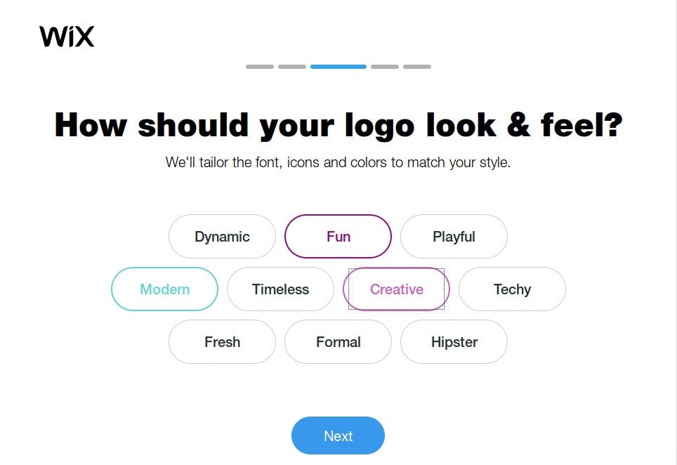 Wix Logo Maker screenshot - Logo look and feel