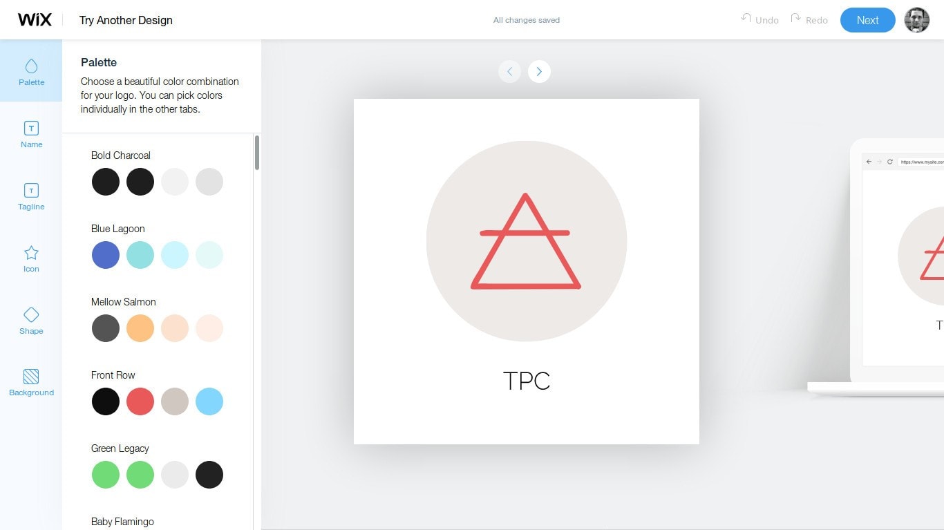 Wix Logo Maker screenshot - Logo editor