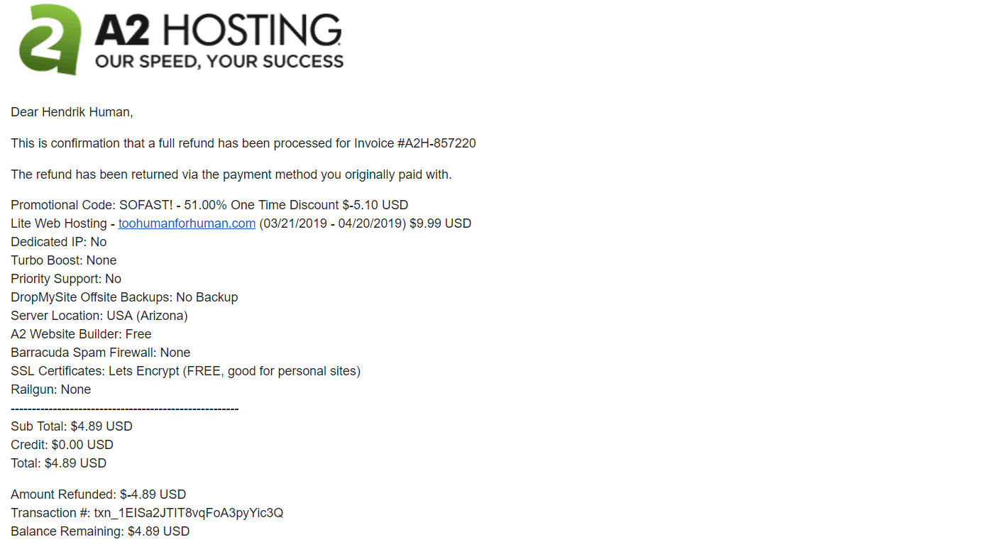 How to Cancel Your A2 Hosting Account and Get a Refund-image10