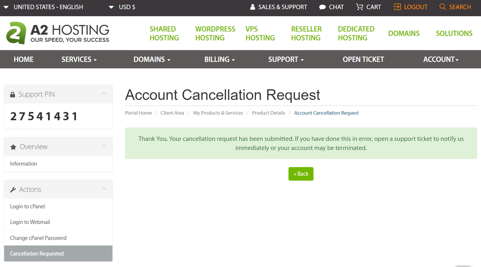 How to Cancel Your A2 Hosting Account and Get a Refund-image5