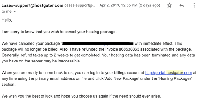 How to Cancel Your Account with HostGator and Get a Refund-image5