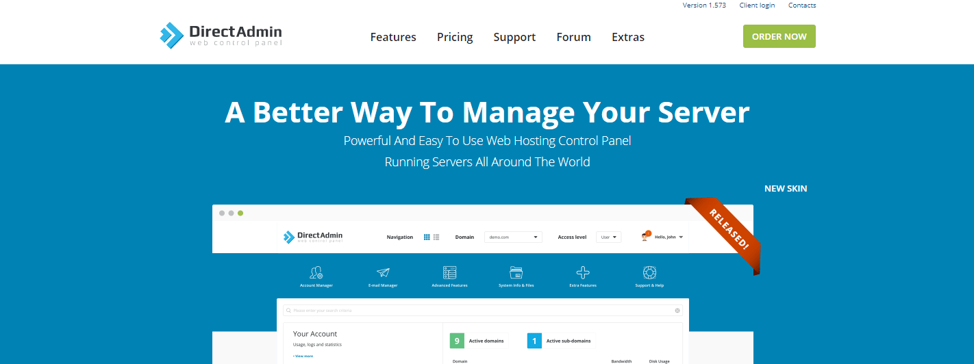 DirectAdmin Homepage – cPanel Alternative